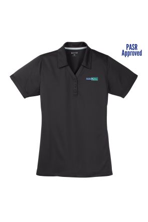 LADIES BLACK SPORT TEK MICRO MESH POLO