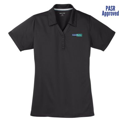 LADIES BLACK SPORT TEK MICRO MESH POLO